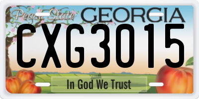 GA license plate CXG3015