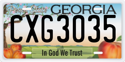 GA license plate CXG3035