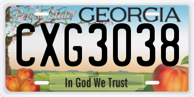 GA license plate CXG3038