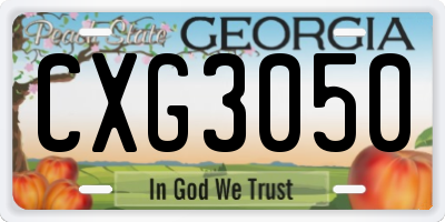 GA license plate CXG3050