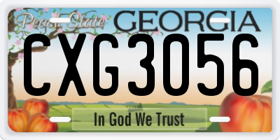 GA license plate CXG3056