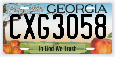GA license plate CXG3058