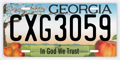 GA license plate CXG3059