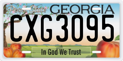 GA license plate CXG3095
