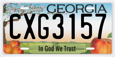 GA license plate CXG3157