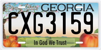 GA license plate CXG3159