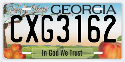 GA license plate CXG3162