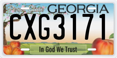 GA license plate CXG3171