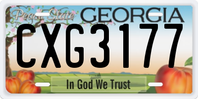 GA license plate CXG3177