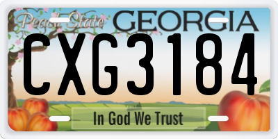 GA license plate CXG3184