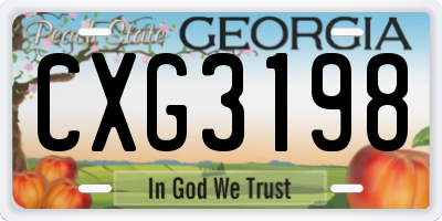 GA license plate CXG3198