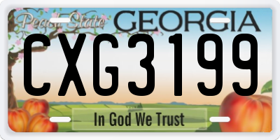 GA license plate CXG3199