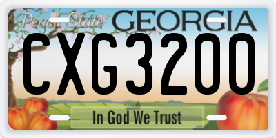 GA license plate CXG3200