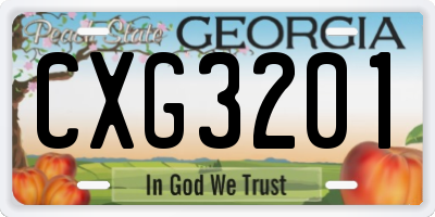 GA license plate CXG3201