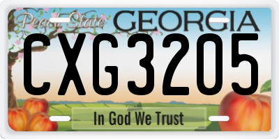 GA license plate CXG3205