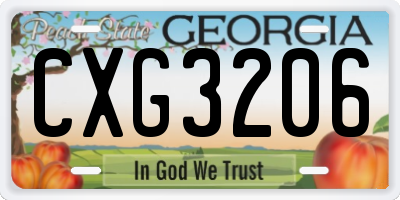 GA license plate CXG3206
