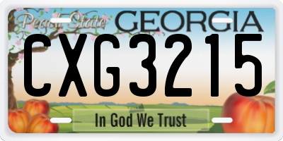 GA license plate CXG3215