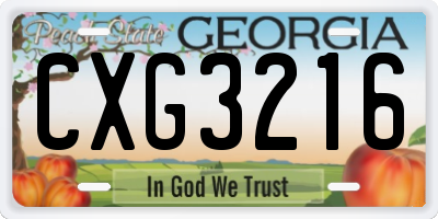 GA license plate CXG3216