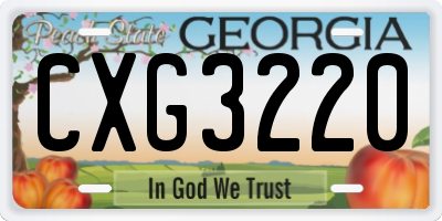 GA license plate CXG3220