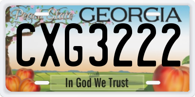 GA license plate CXG3222