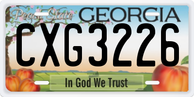 GA license plate CXG3226