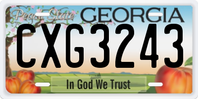 GA license plate CXG3243