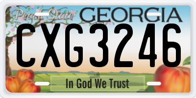GA license plate CXG3246