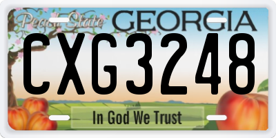 GA license plate CXG3248