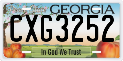 GA license plate CXG3252
