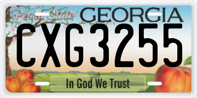 GA license plate CXG3255
