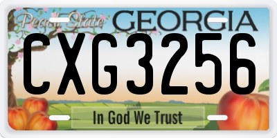 GA license plate CXG3256