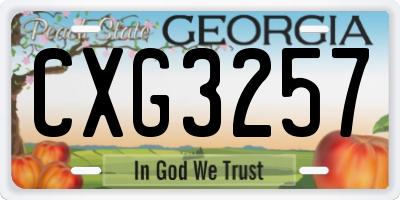 GA license plate CXG3257