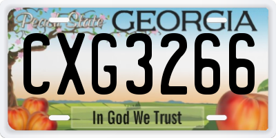 GA license plate CXG3266