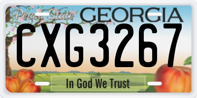 GA license plate CXG3267