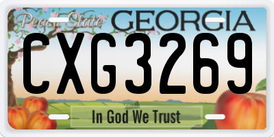 GA license plate CXG3269