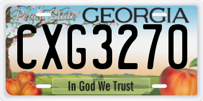 GA license plate CXG3270