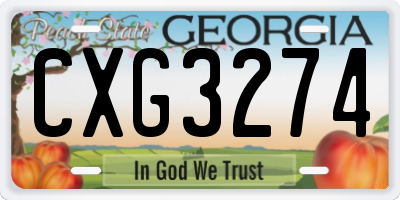 GA license plate CXG3274