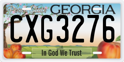 GA license plate CXG3276