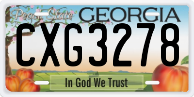 GA license plate CXG3278