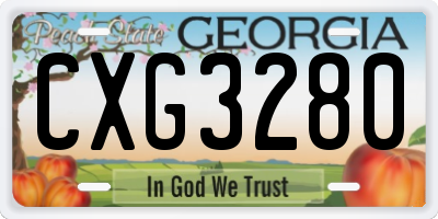 GA license plate CXG3280