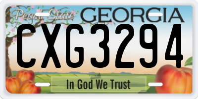 GA license plate CXG3294