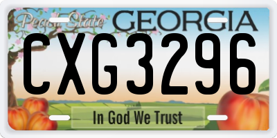 GA license plate CXG3296
