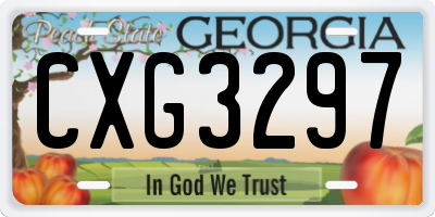 GA license plate CXG3297