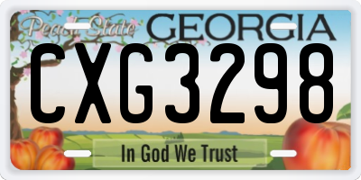 GA license plate CXG3298