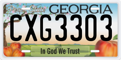 GA license plate CXG3303