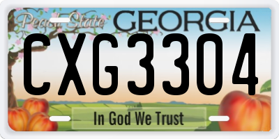GA license plate CXG3304