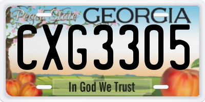GA license plate CXG3305