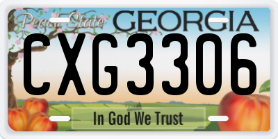 GA license plate CXG3306
