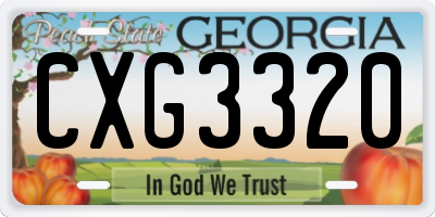GA license plate CXG3320