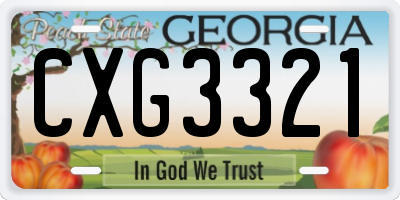 GA license plate CXG3321